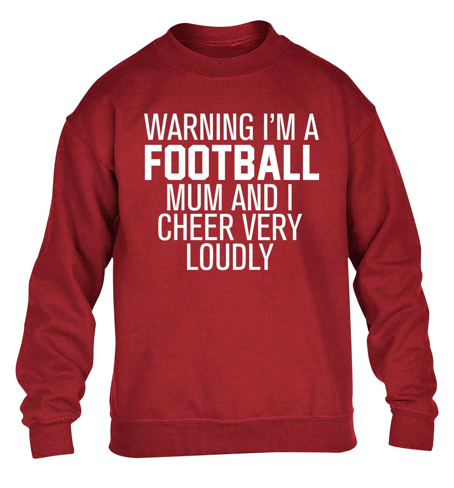 Warning I'm a football mum and I cheer very loudly children's grey sweater 12-14 Years