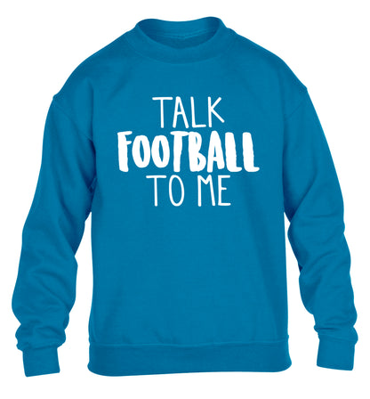Talk football to me children's blue sweater 12-14 Years