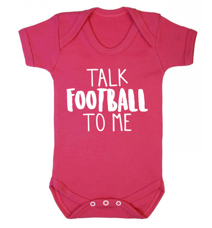 Talk football to me Baby Vest dark pink 18-24 months