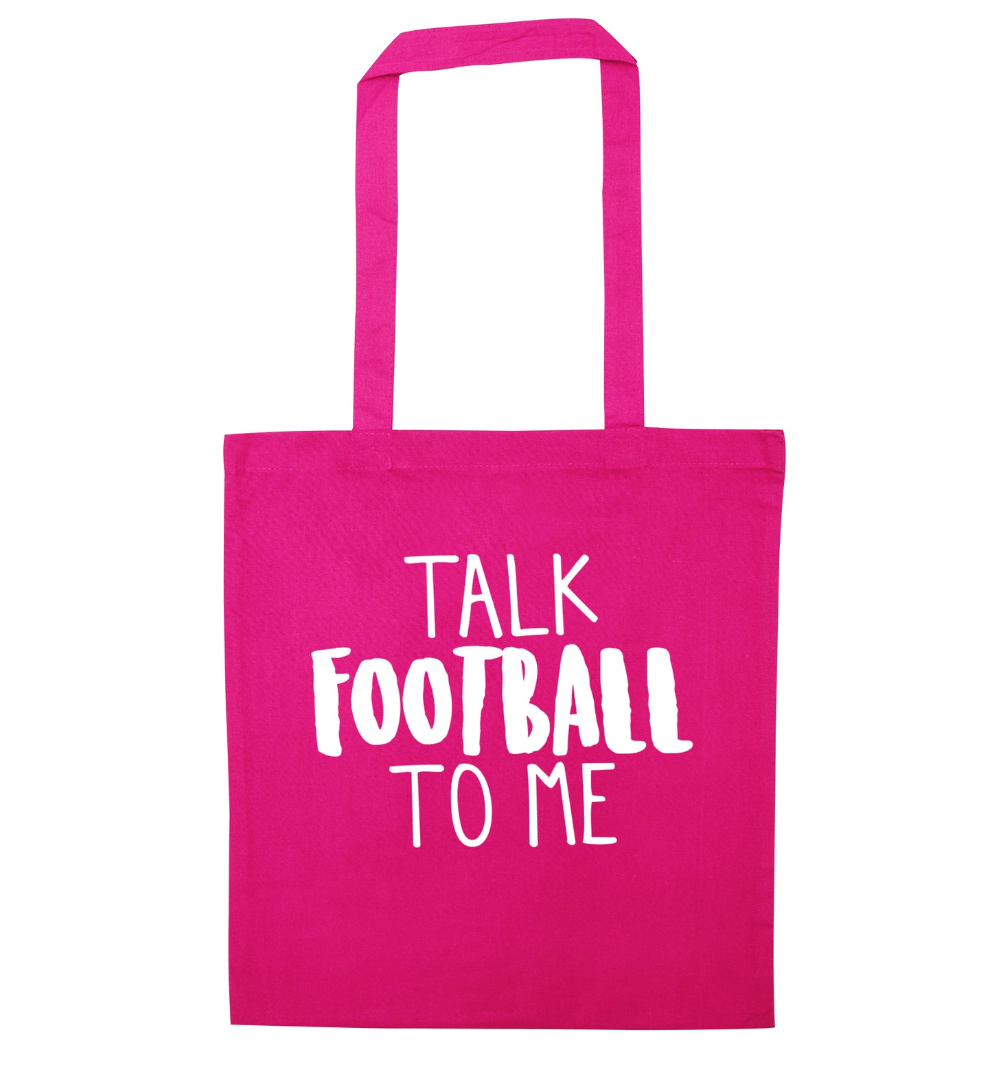 Talk football to me pink tote bag