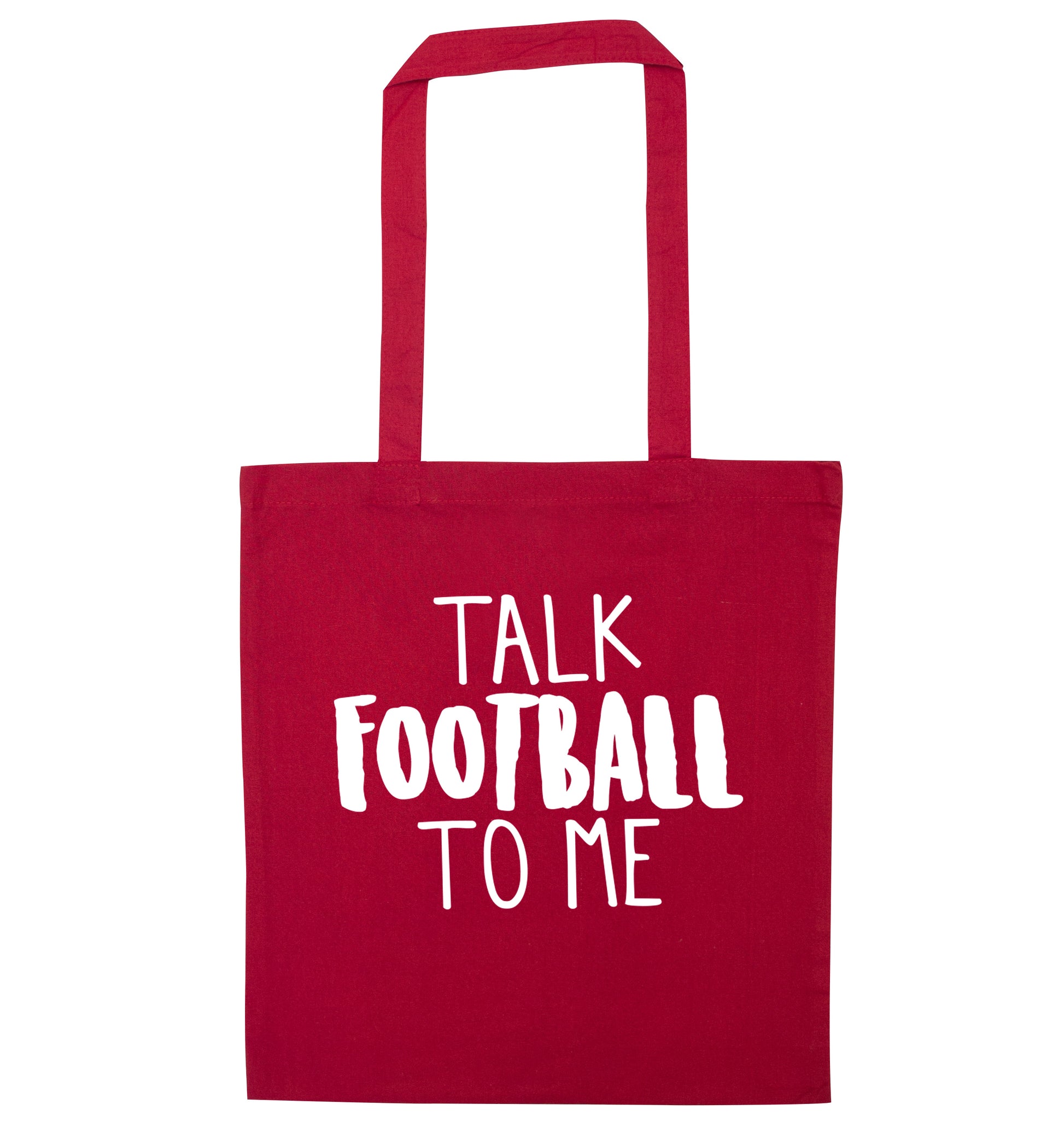 Talk football to me red tote bag
