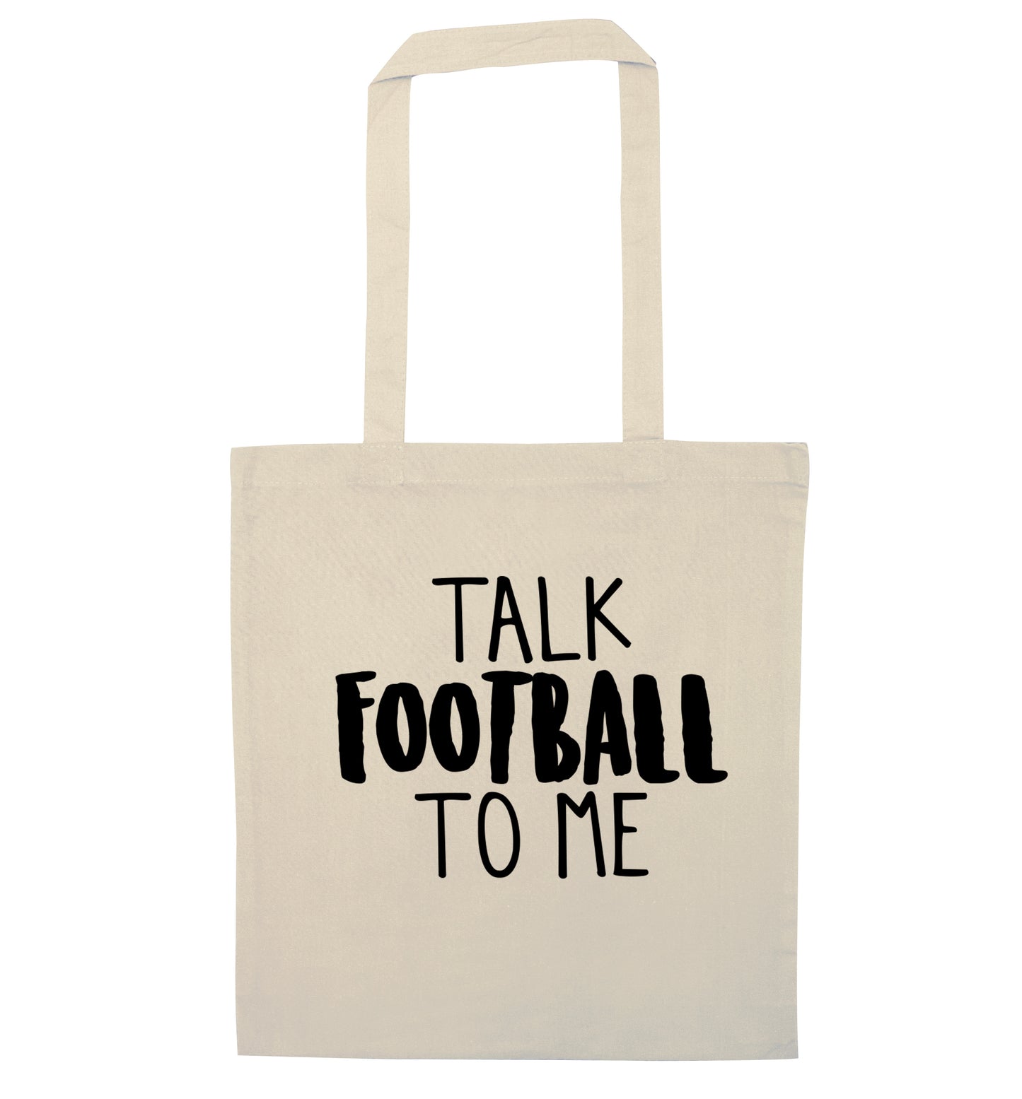 Talk football to me natural tote bag