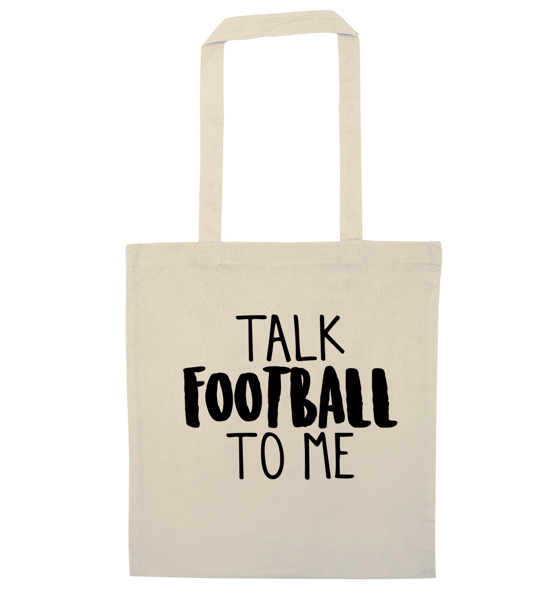Talk football to me natural tote bag