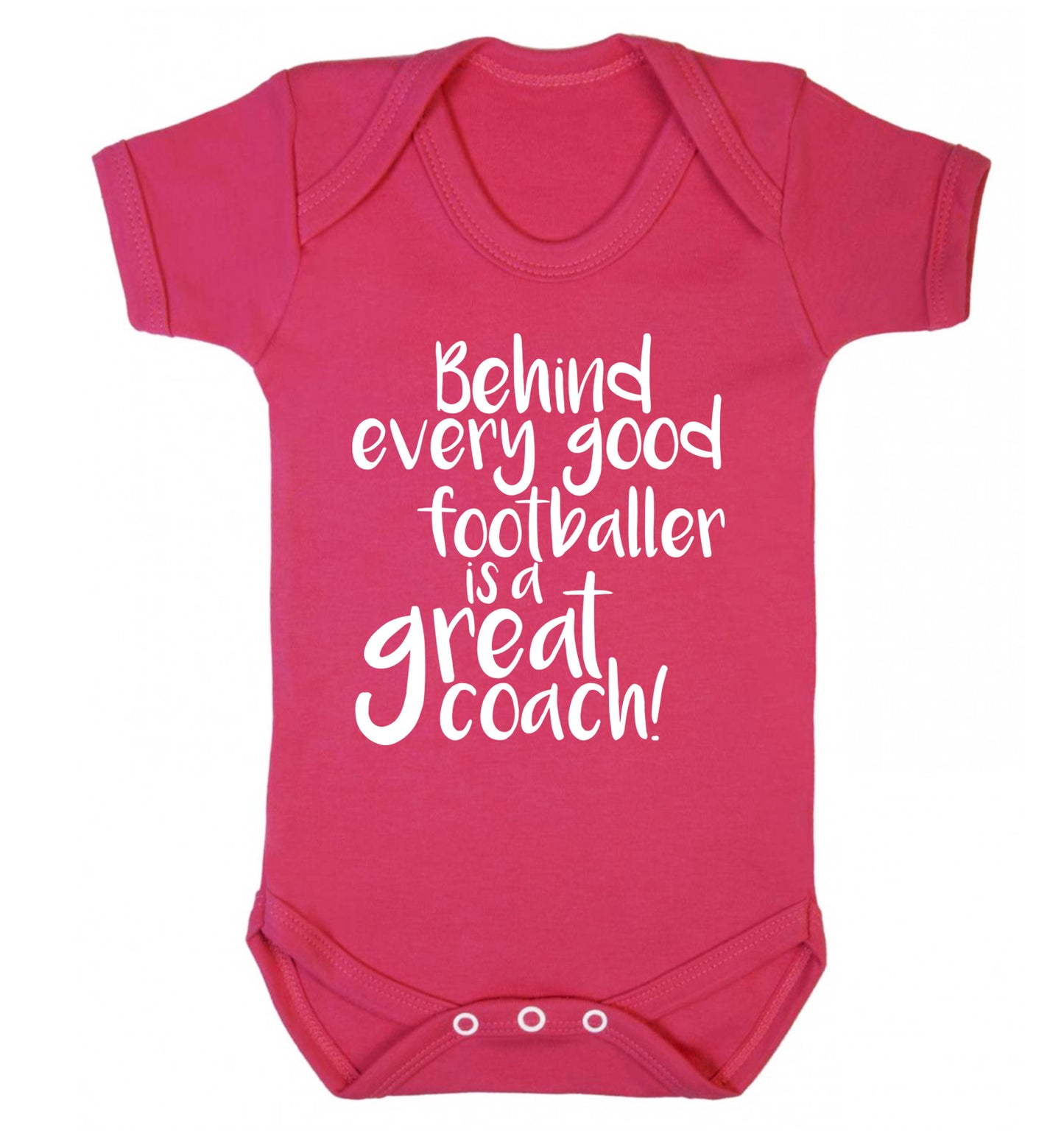 Behind every good footballer is a great coach! Baby Vest dark pink 18-24 months