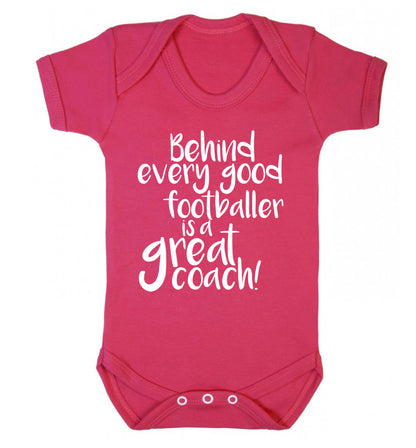 Behind every good footballer is a great coach! Baby Vest dark pink 18-24 months
