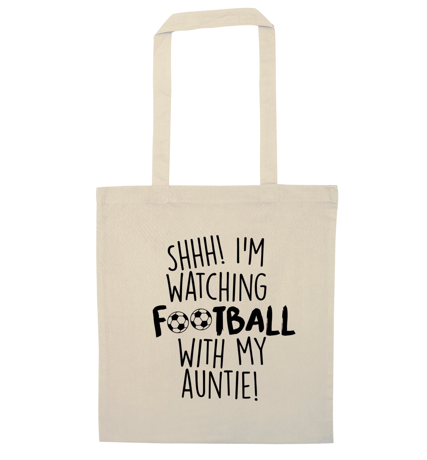 Shhh I'm watching football with my auntie natural tote bag