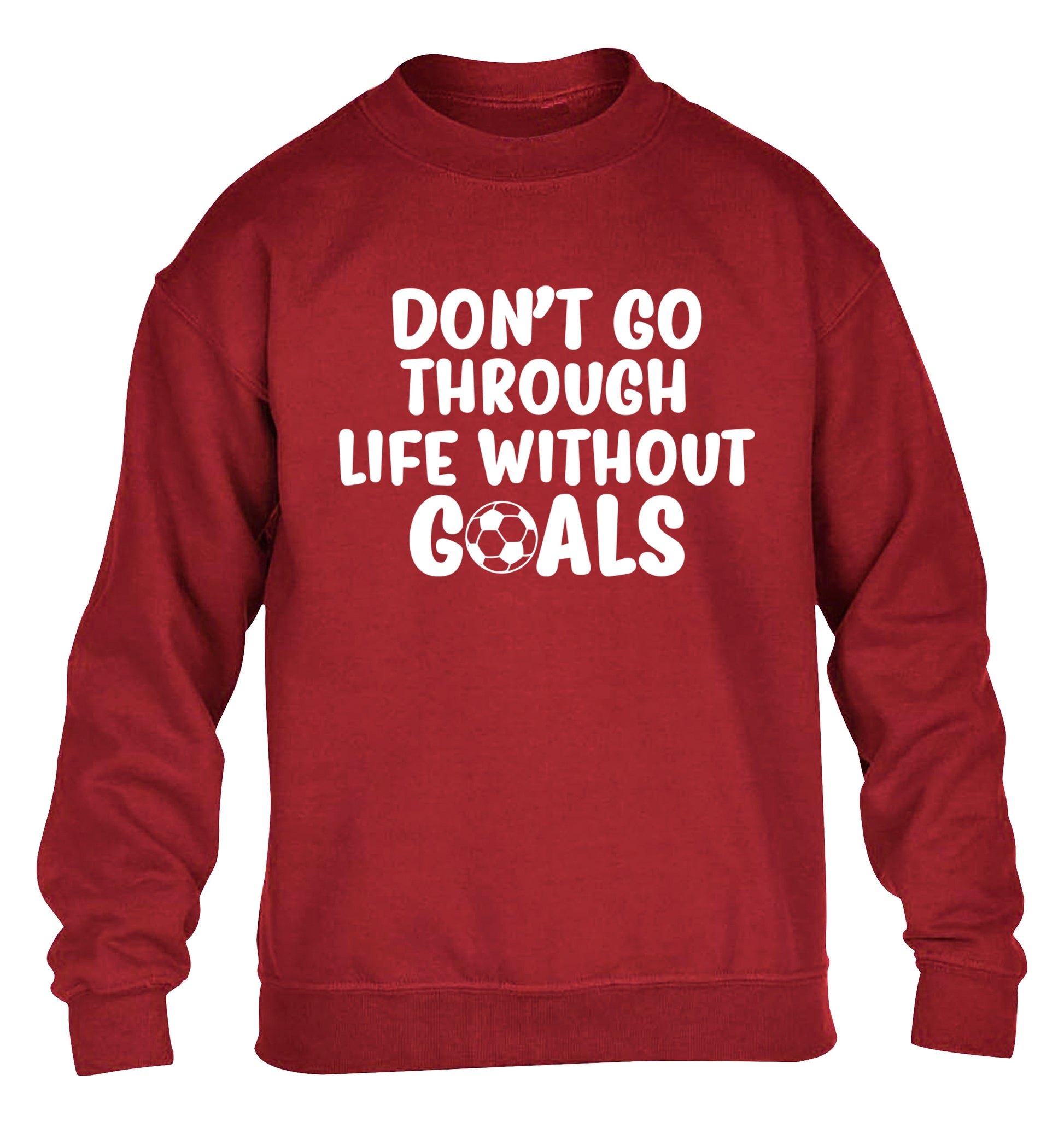 Don't go through life without goals children's grey sweater 12-14 Years