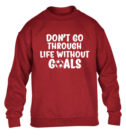 Don't go through life without goals children's grey sweater 12-14 Years