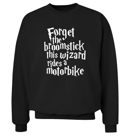 Forget the broomstick this wizard rides a motorbike Adult's unisexblack Sweater 2XL