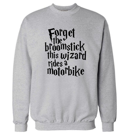 Forget the broomstick this wizard rides a motorbike Adult's unisexgrey Sweater 2XL
