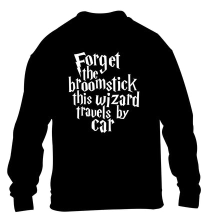 Forget the broomstick this wizard travels by car children's black sweater 12-14 Years