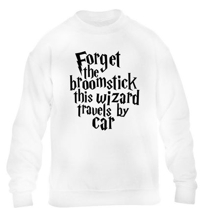 Forget the broomstick this wizard travels by car children's white sweater 12-14 Years