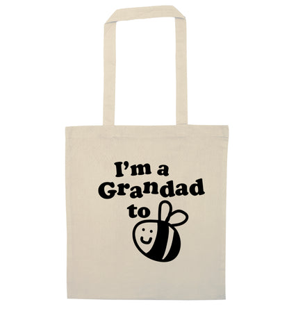I'm a grandad to be natural tote bag
