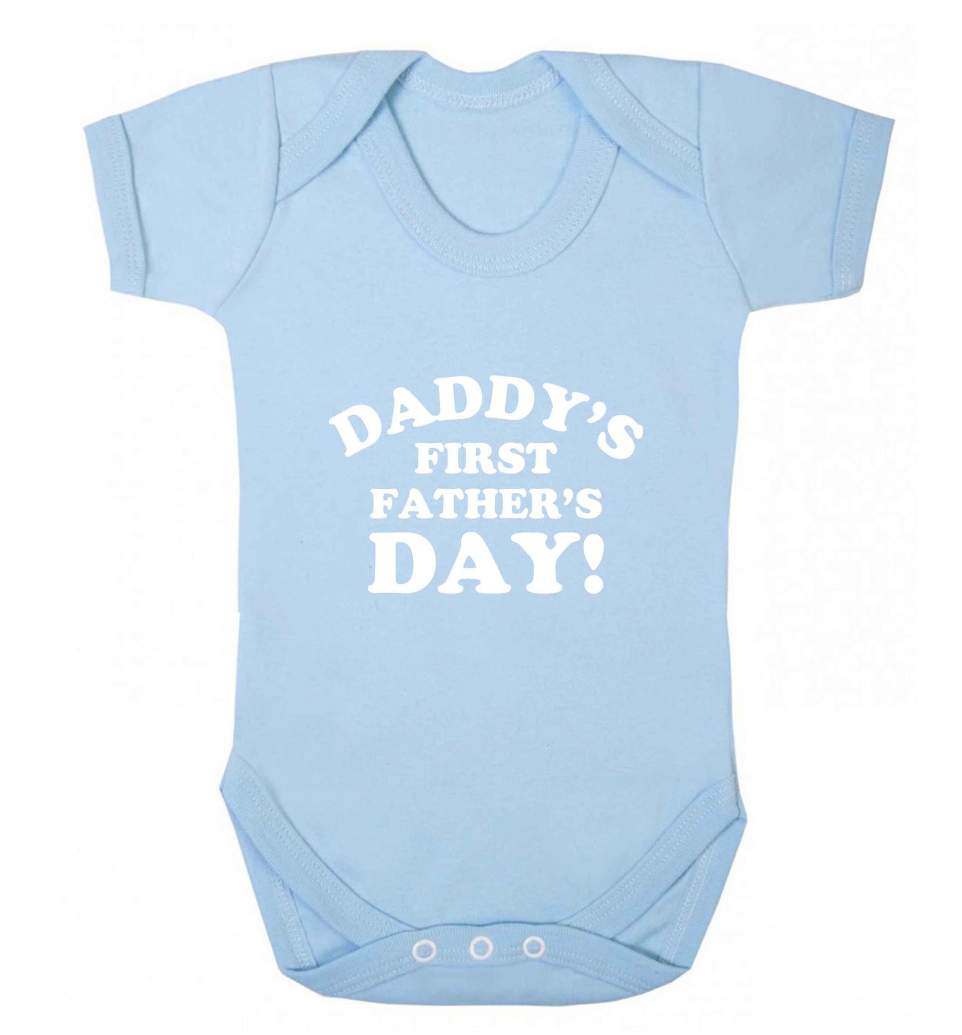 Daddy's first father's day baby vest pale blue 18-24 months
