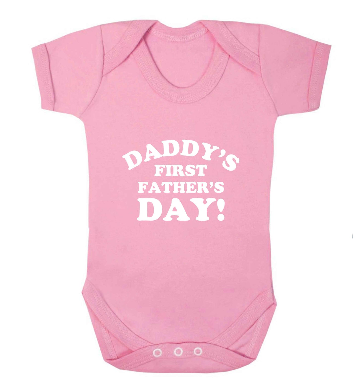 Daddy's first father's day baby vest pale pink 18-24 months
