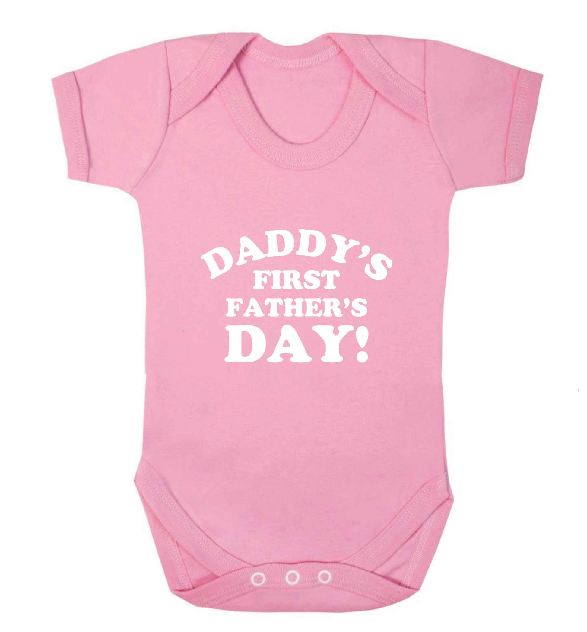Daddy's first father's day baby vest pale pink 18-24 months