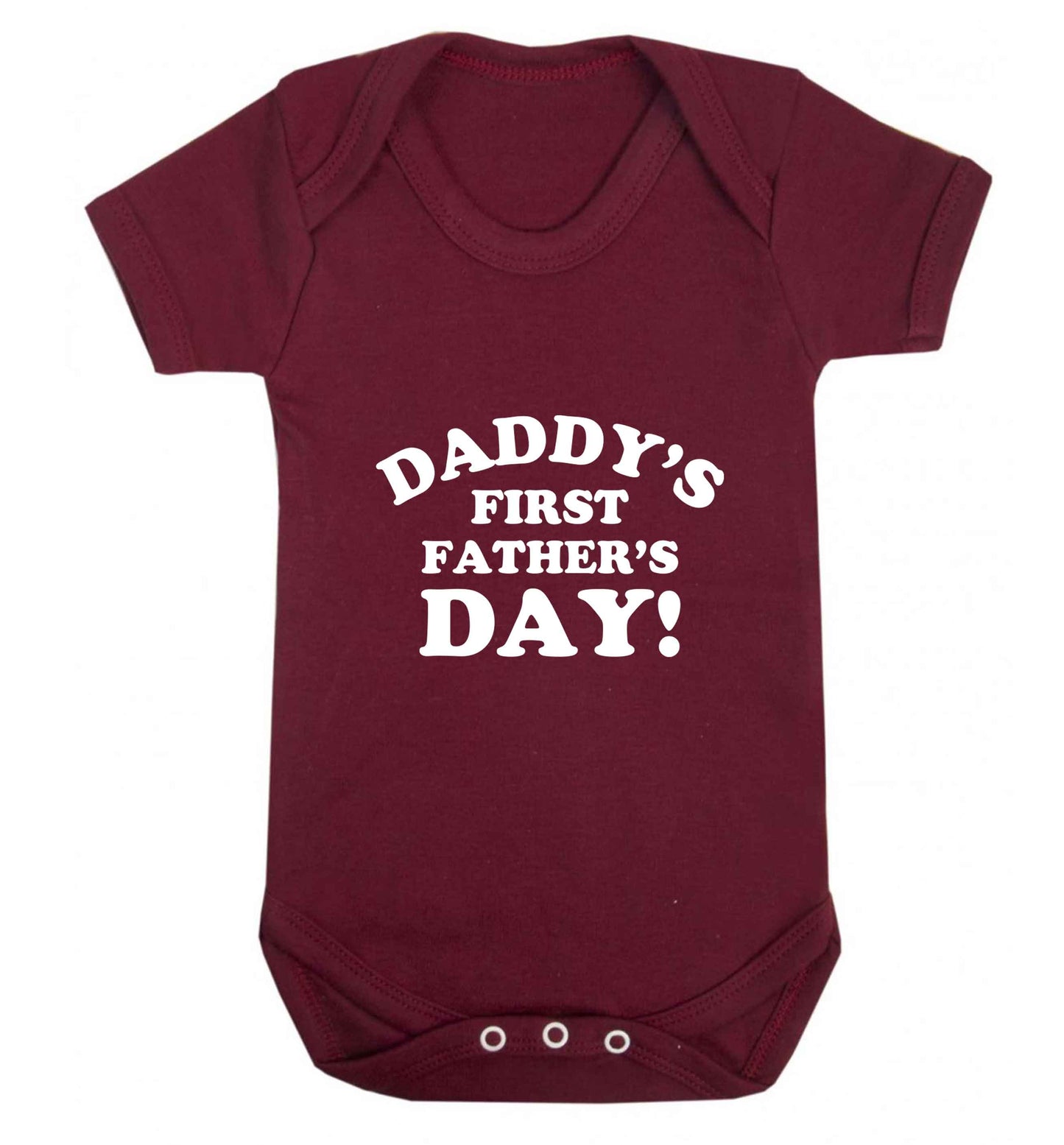 Daddy's first father's day baby vest maroon 18-24 months