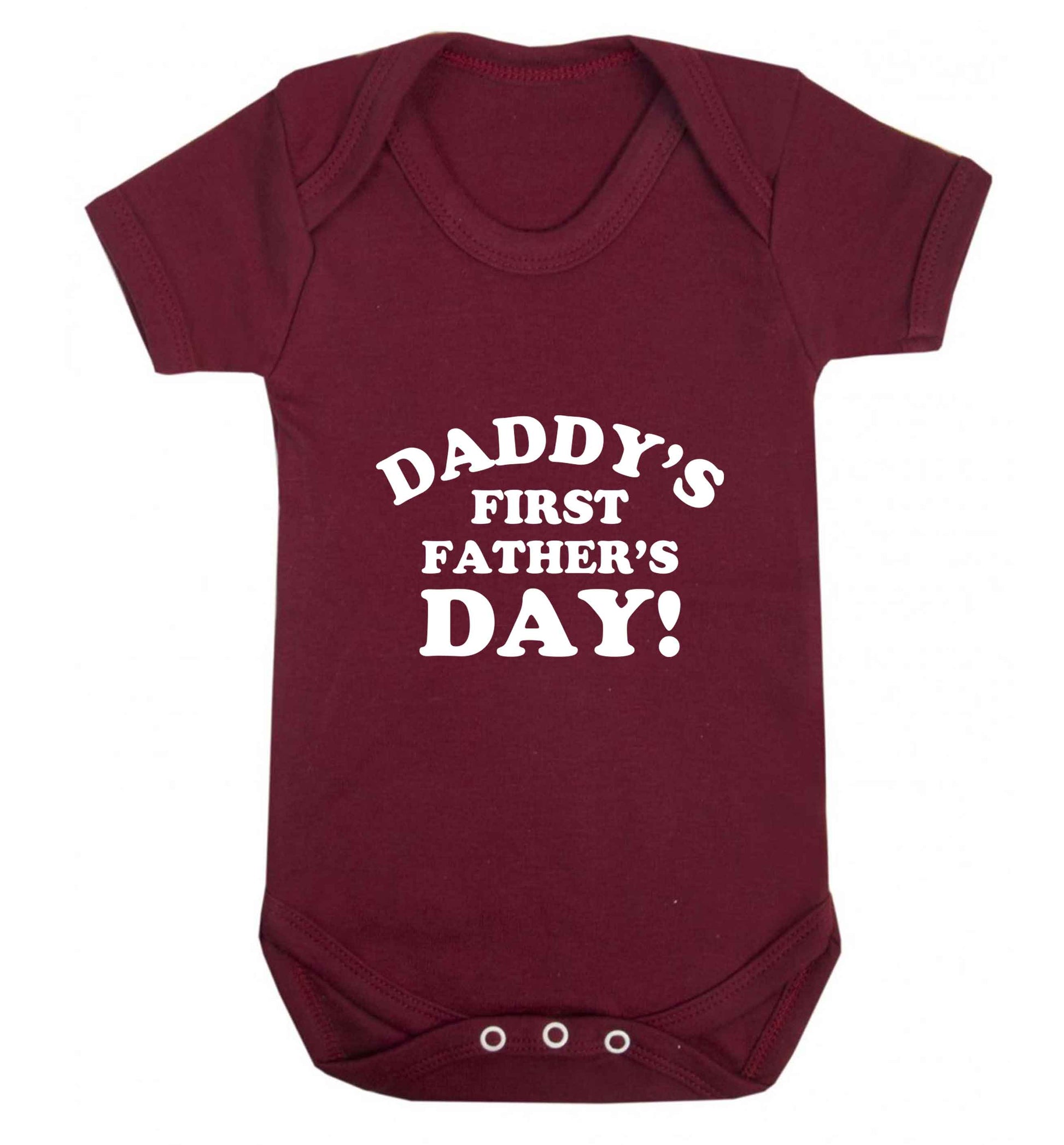Daddy's first father's day baby vest maroon 18-24 months