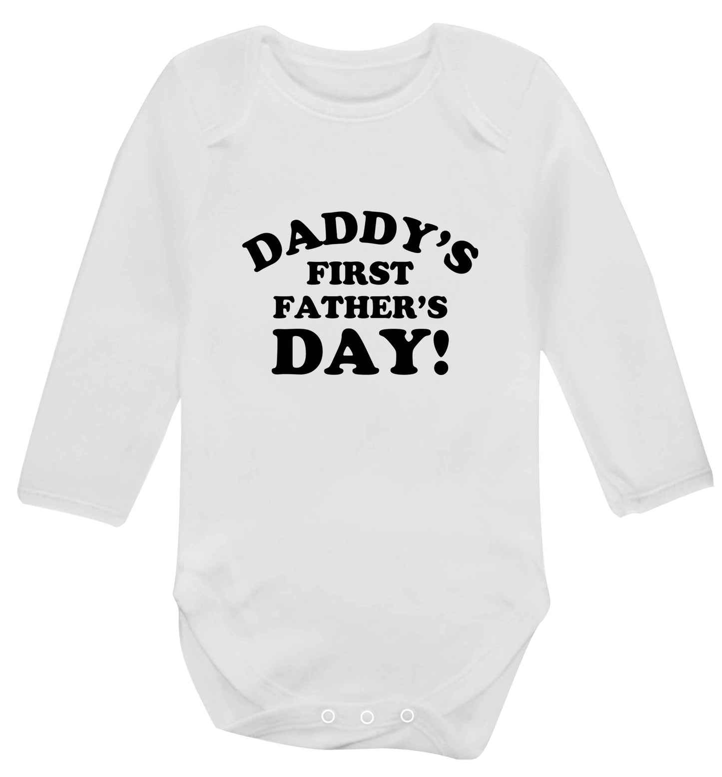 Daddy's first father's day baby vest long sleeved white 6-12 months