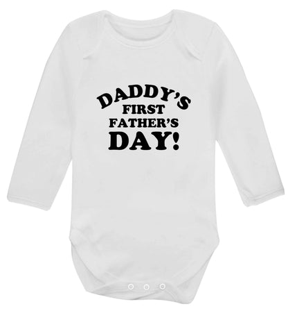 Daddy's first father's day baby vest long sleeved white 6-12 months