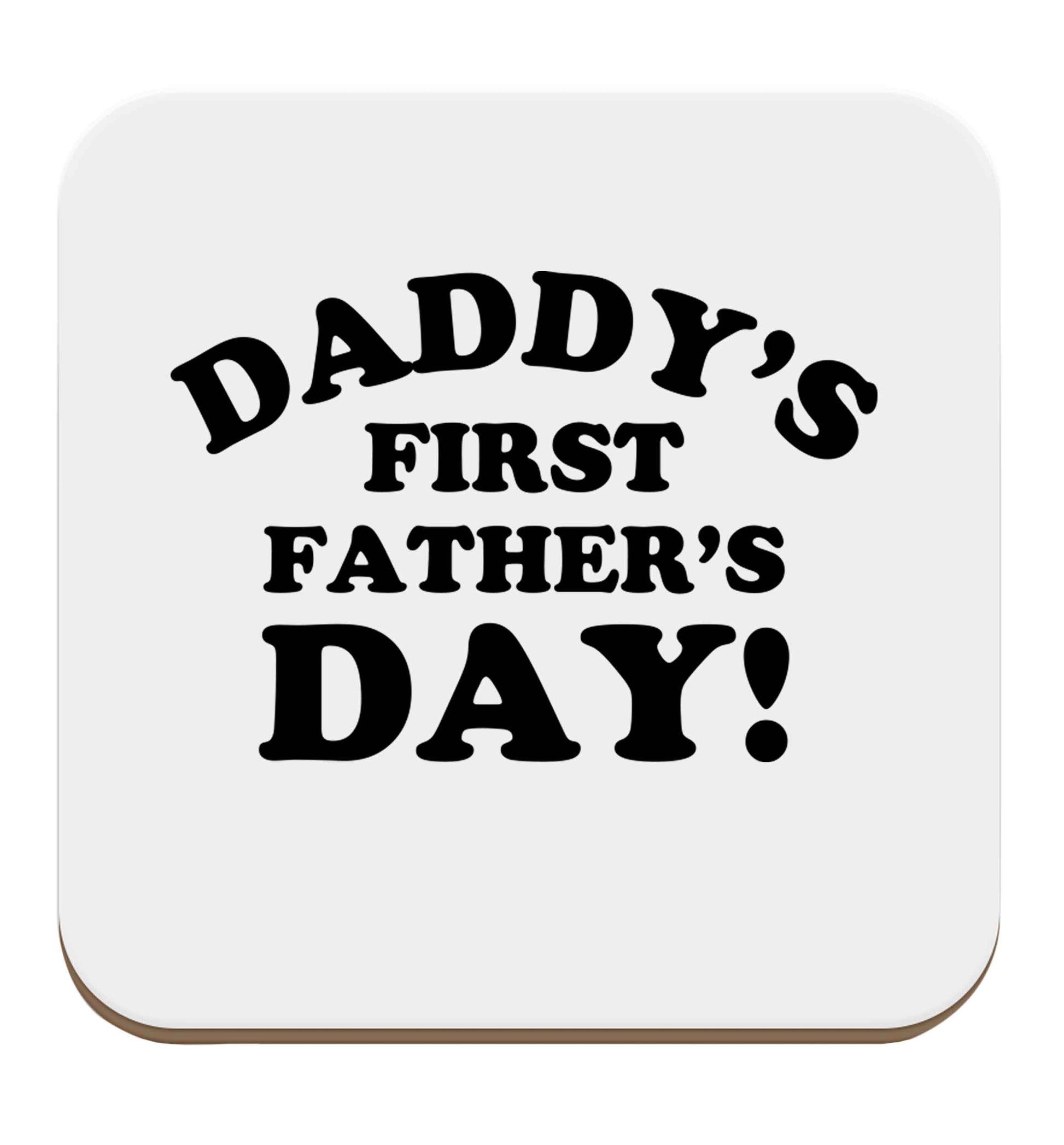 Daddy's first father's day set of four coasters