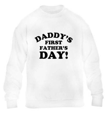 Daddy's first father's day children's white sweater 12-13 Years