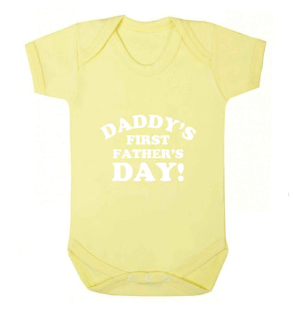Daddy's first father's day baby vest pale yellow 18-24 months