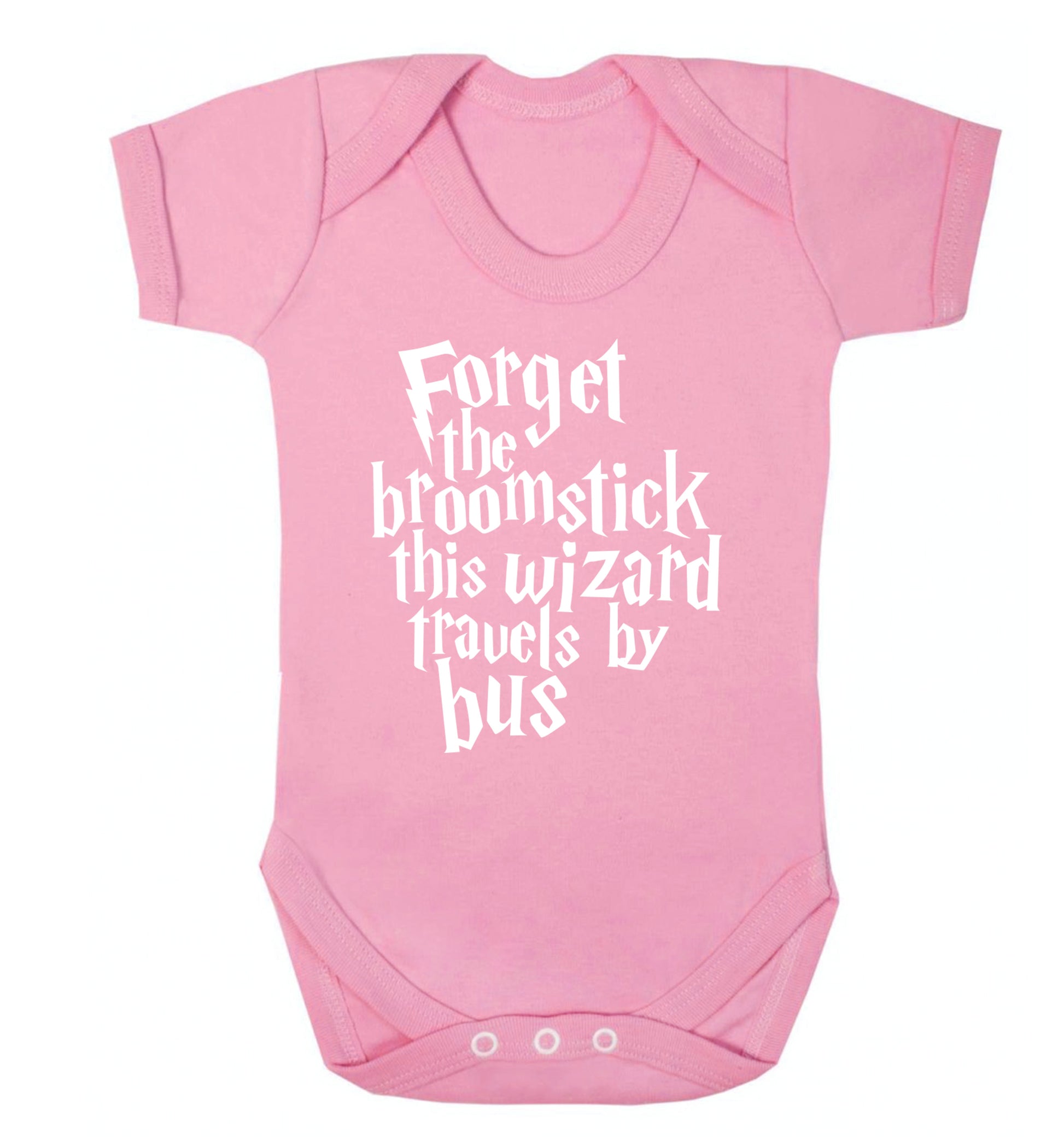 Forget the broomstick this wizard travels by bus Baby Vest pale pink 18-24 months