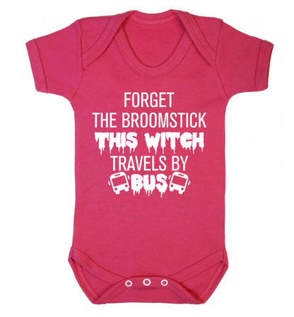 Forget the broomstick this witch travels by bus Baby Vest dark pink 18-24 months