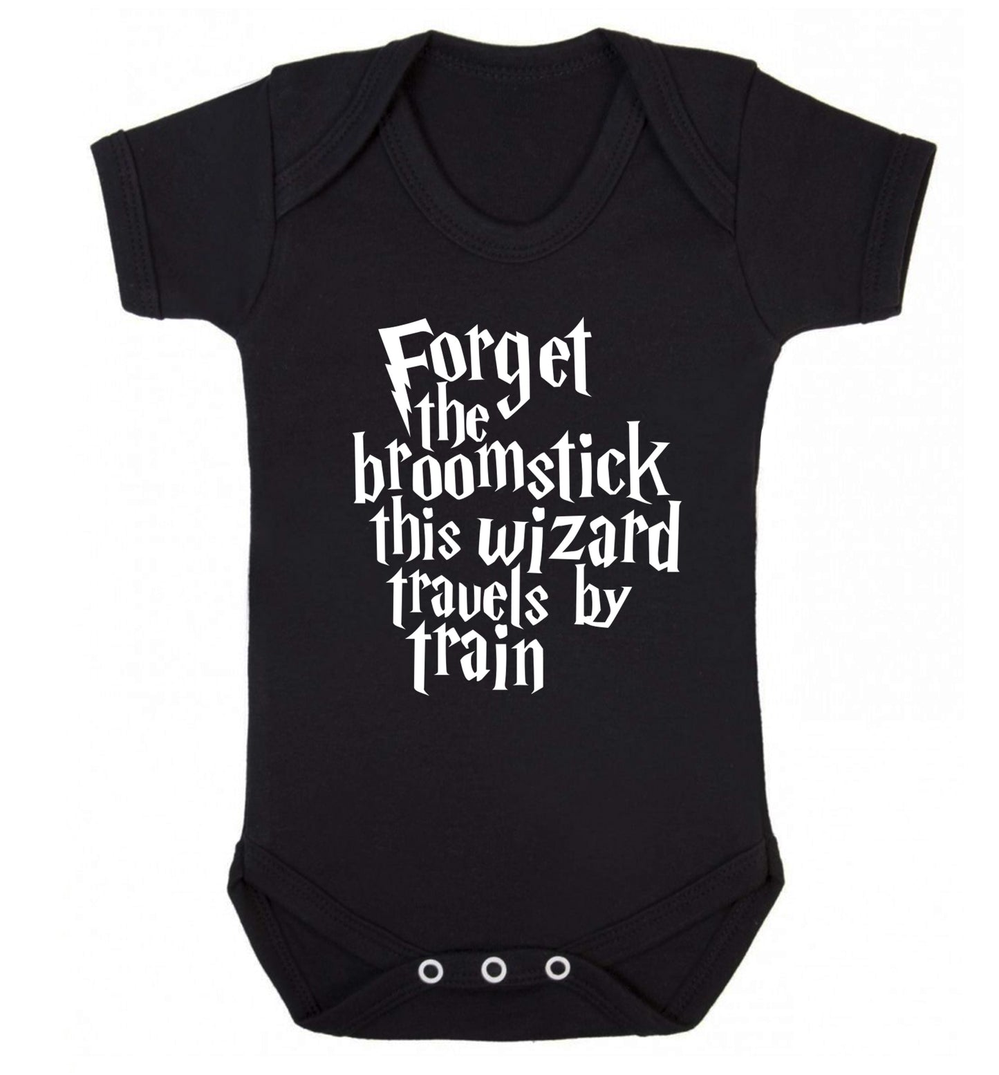 Forget the broomstick this wizard travels by train Baby Vest black 18-24 months