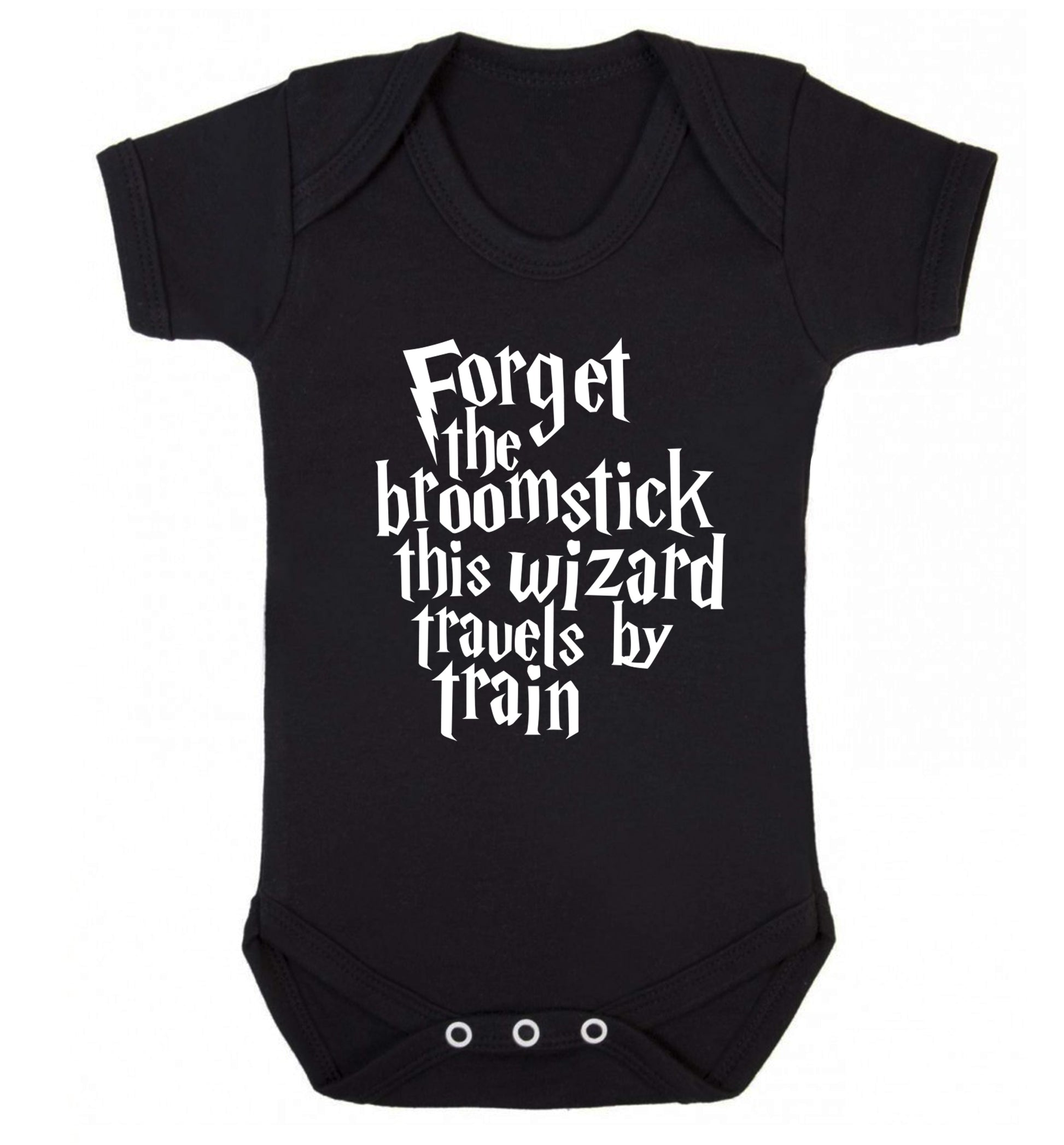 Forget the broomstick this wizard travels by train Baby Vest black 18-24 months