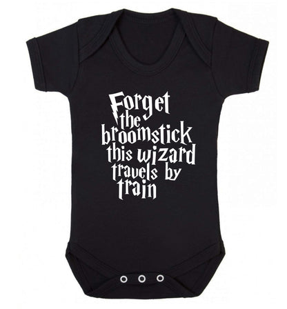 Forget the broomstick this wizard travels by train Baby Vest black 18-24 months