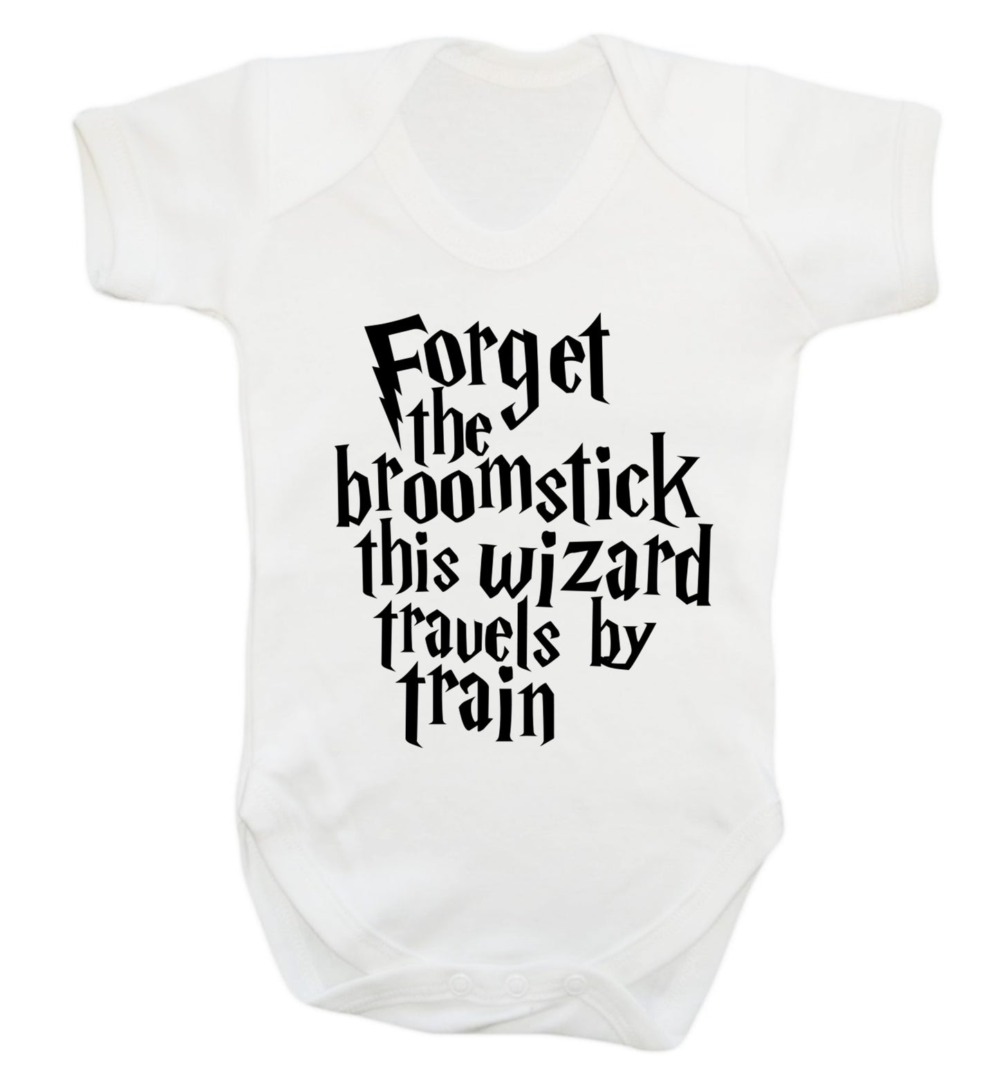 Forget the broomstick this wizard travels by train Baby Vest white 18-24 months