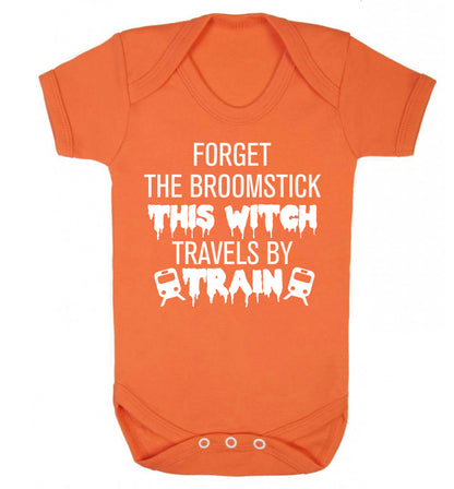 Forget the broomstick this witch travels by train Baby Vest orange 18-24 months