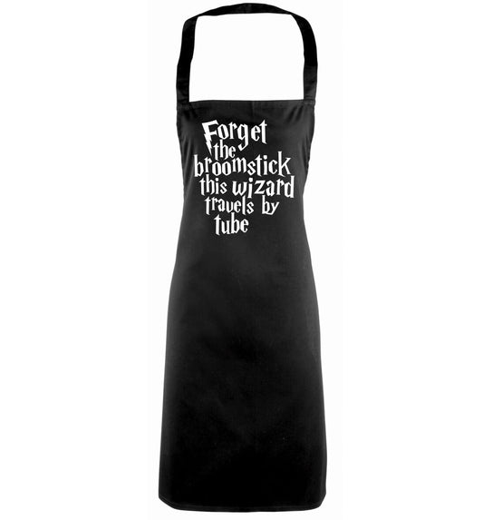 Forget the broomstick this wizard travels by tube black apron