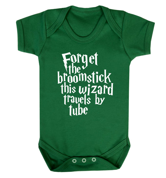 Forget the broomstick this wizard travels by tube Baby Vest green 18-24 months