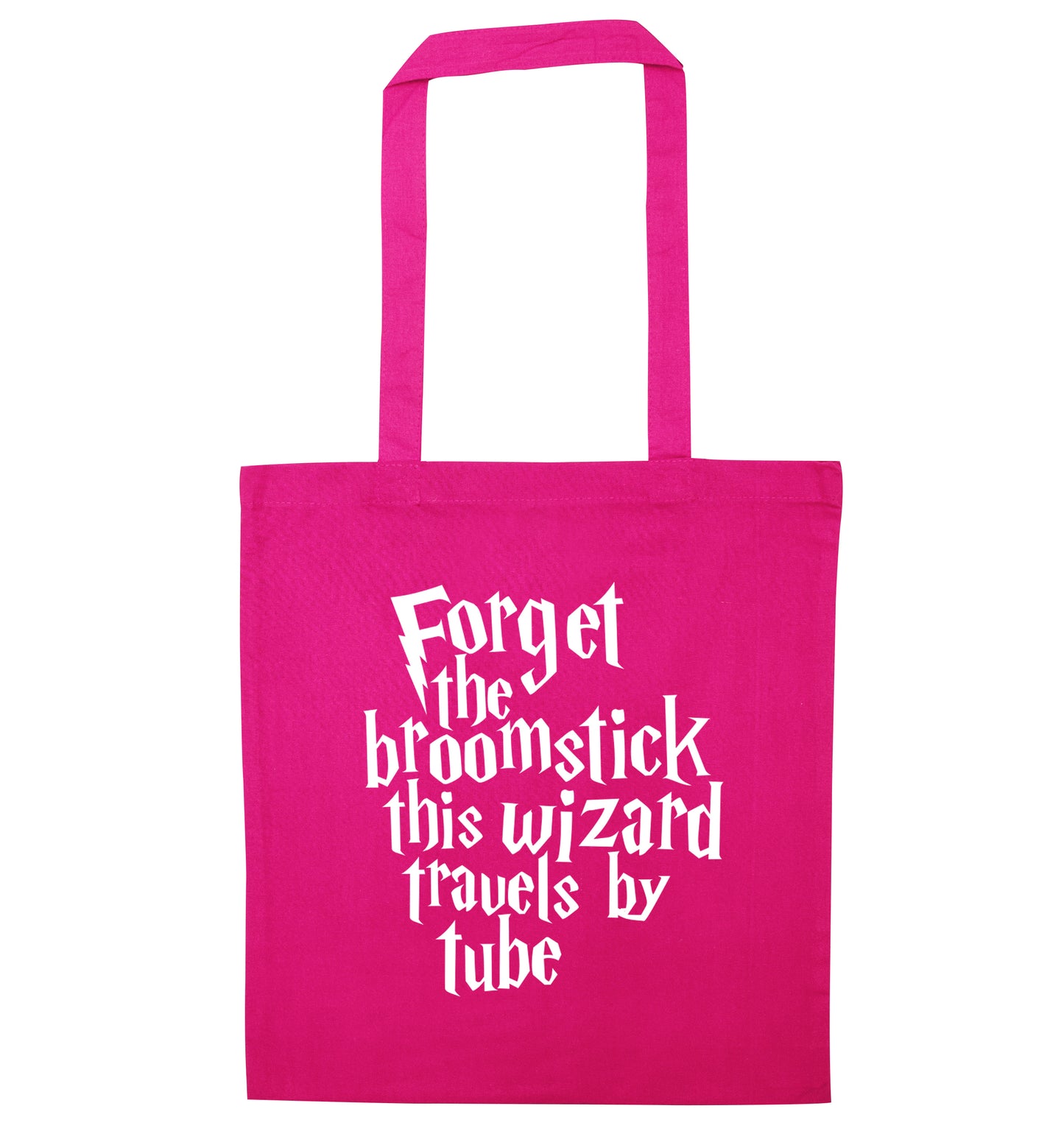 Forget the broomstick this wizard travels by tube pink tote bag