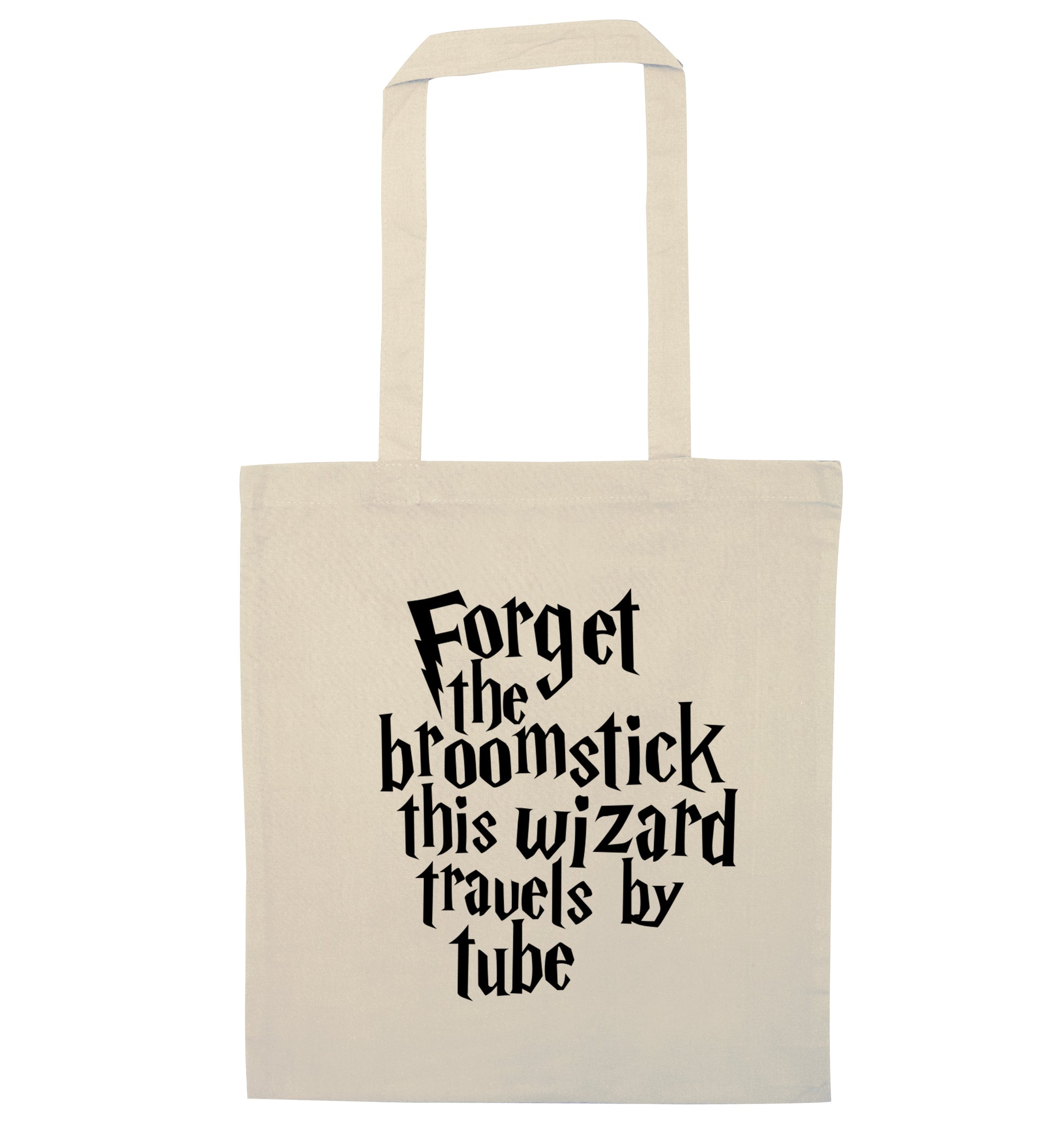 Forget the broomstick this wizard travels by tube natural tote bag