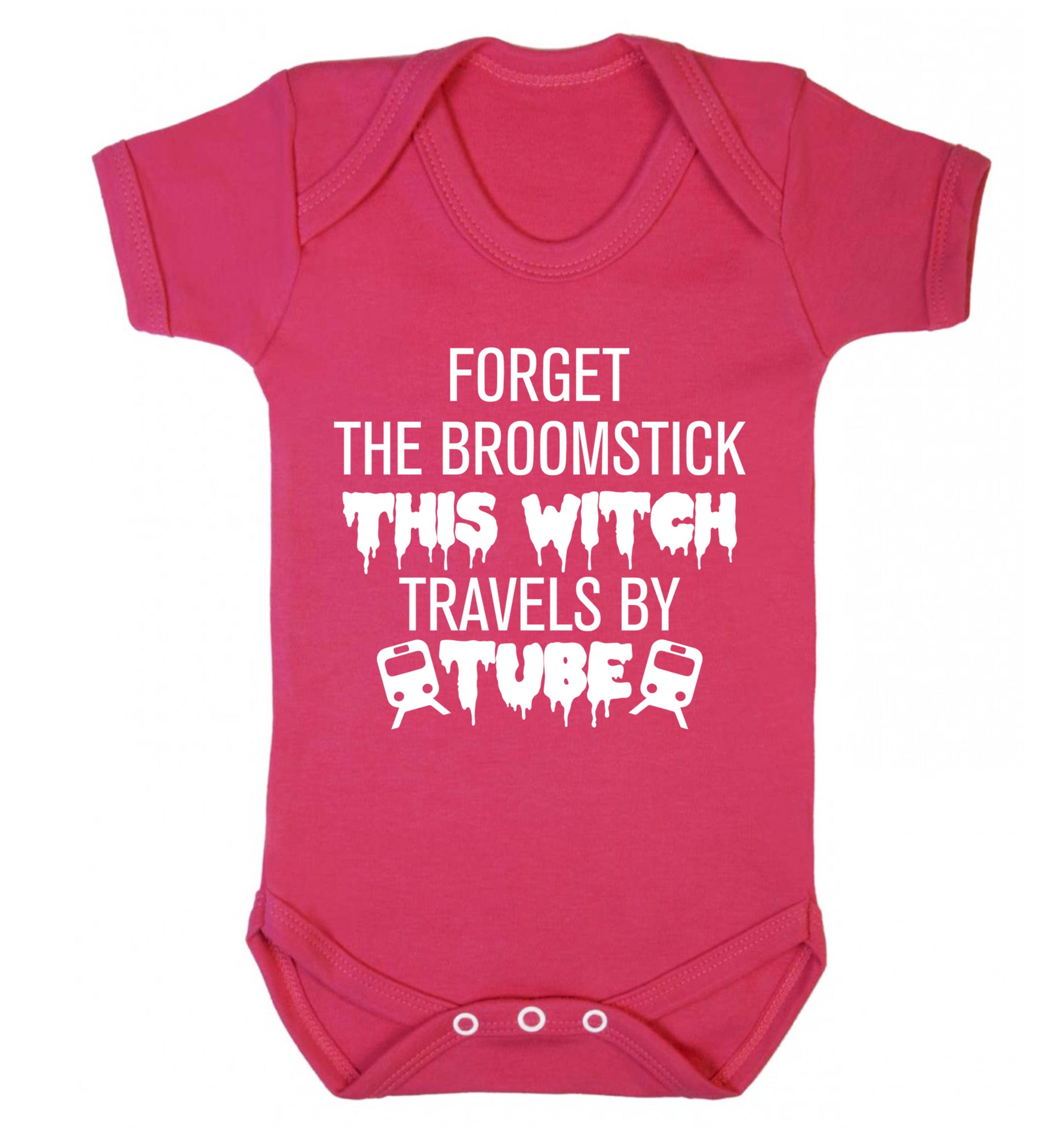 Forget the broomstick this witch travels by tube Baby Vest dark pink 18-24 months