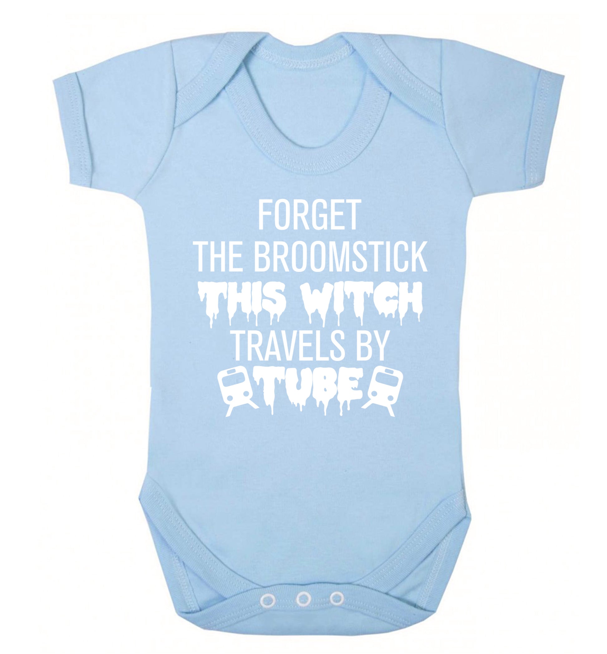 Forget the broomstick this witch travels by tube Baby Vest pale blue 18-24 months