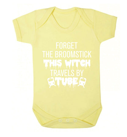 Forget the broomstick this witch travels by tube Baby Vest pale yellow 18-24 months