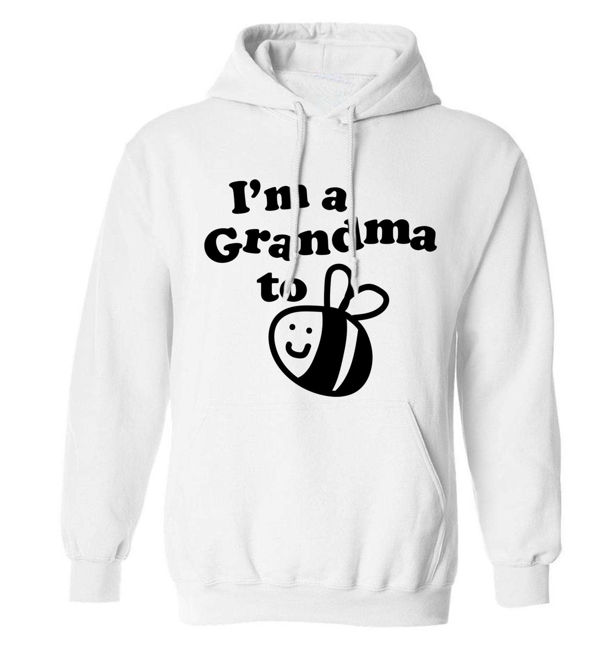 I'm a grandma to be adults unisex white hoodie 2XL