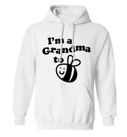 I'm a grandma to be adults unisex white hoodie 2XL