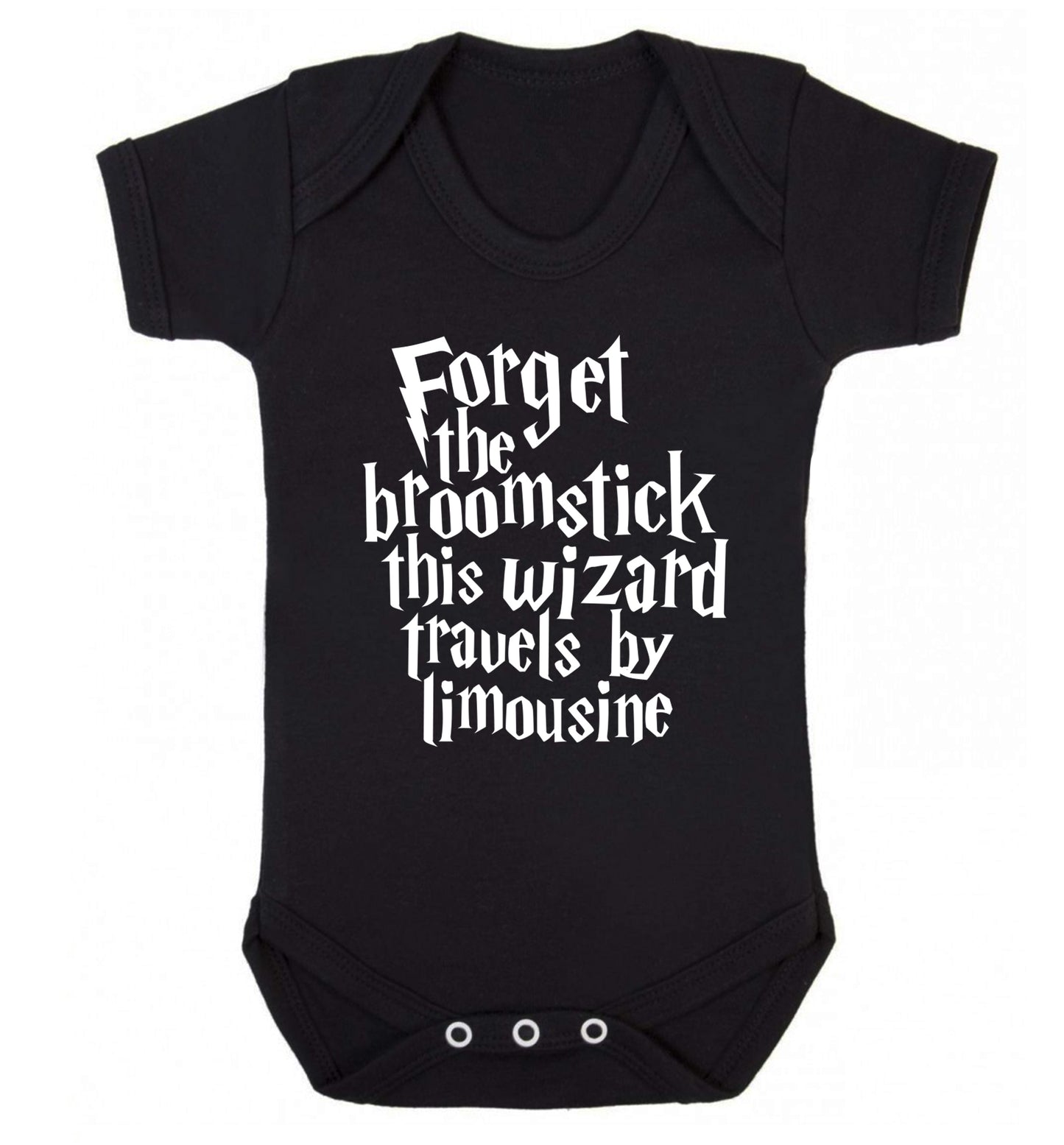 Forget the broomstick this wizard travels by limousine Baby Vest black 18-24 months
