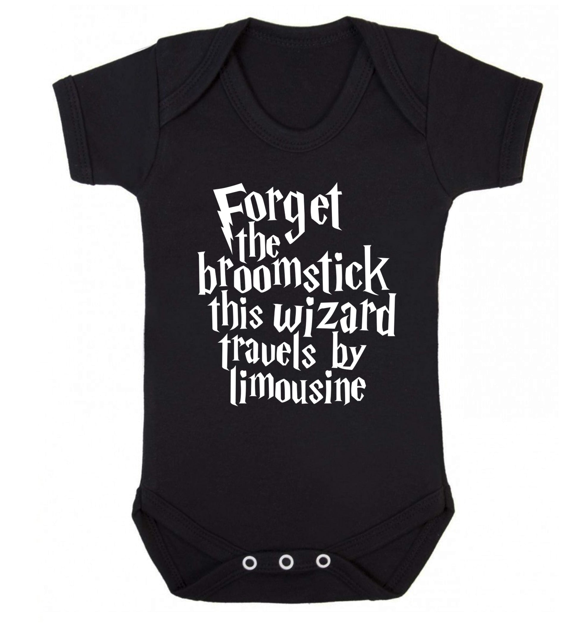 Forget the broomstick this wizard travels by limousine Baby Vest black 18-24 months