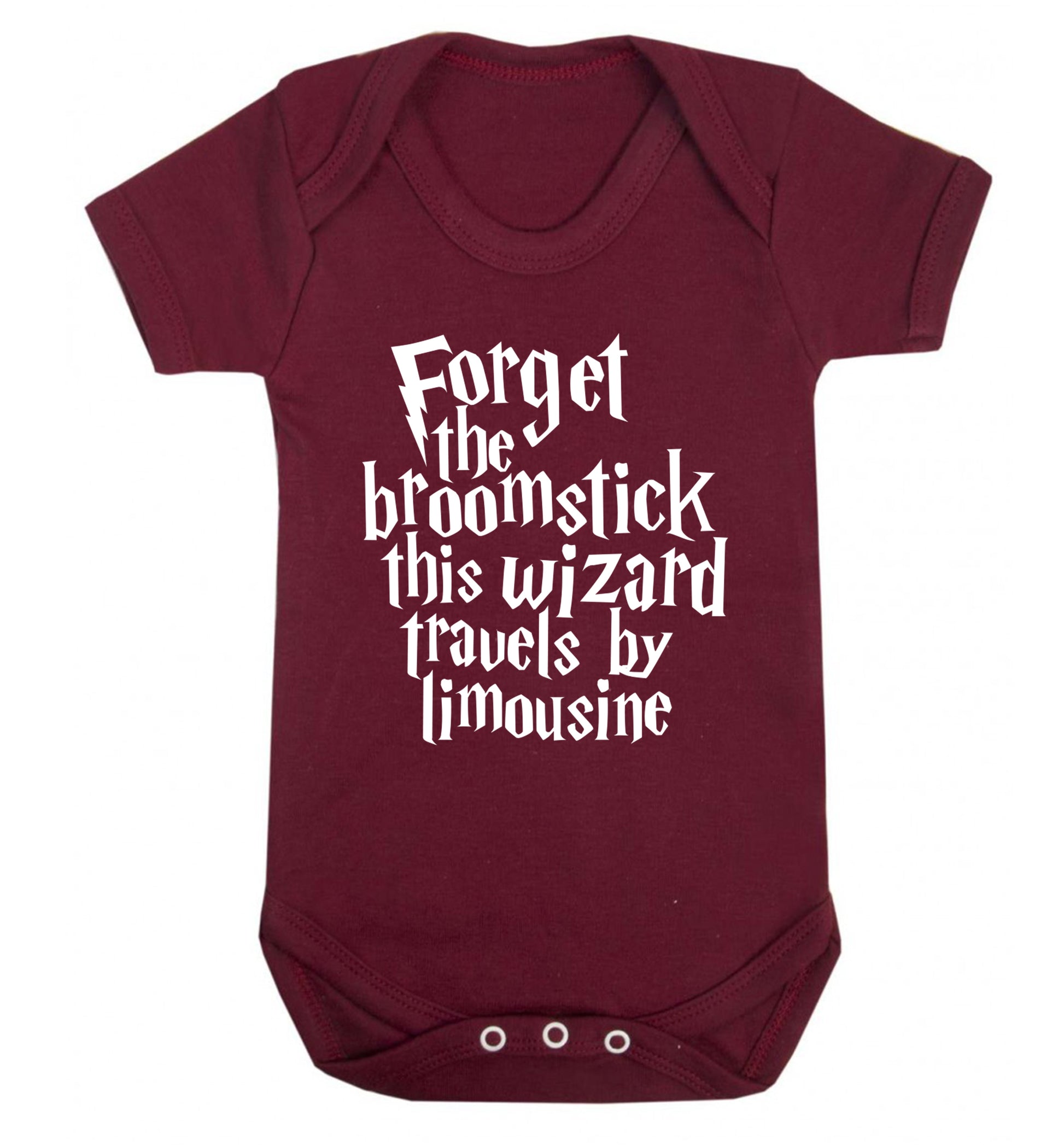 Forget the broomstick this wizard travels by limousine Baby Vest maroon 18-24 months