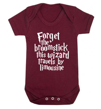 Forget the broomstick this wizard travels by limousine Baby Vest maroon 18-24 months