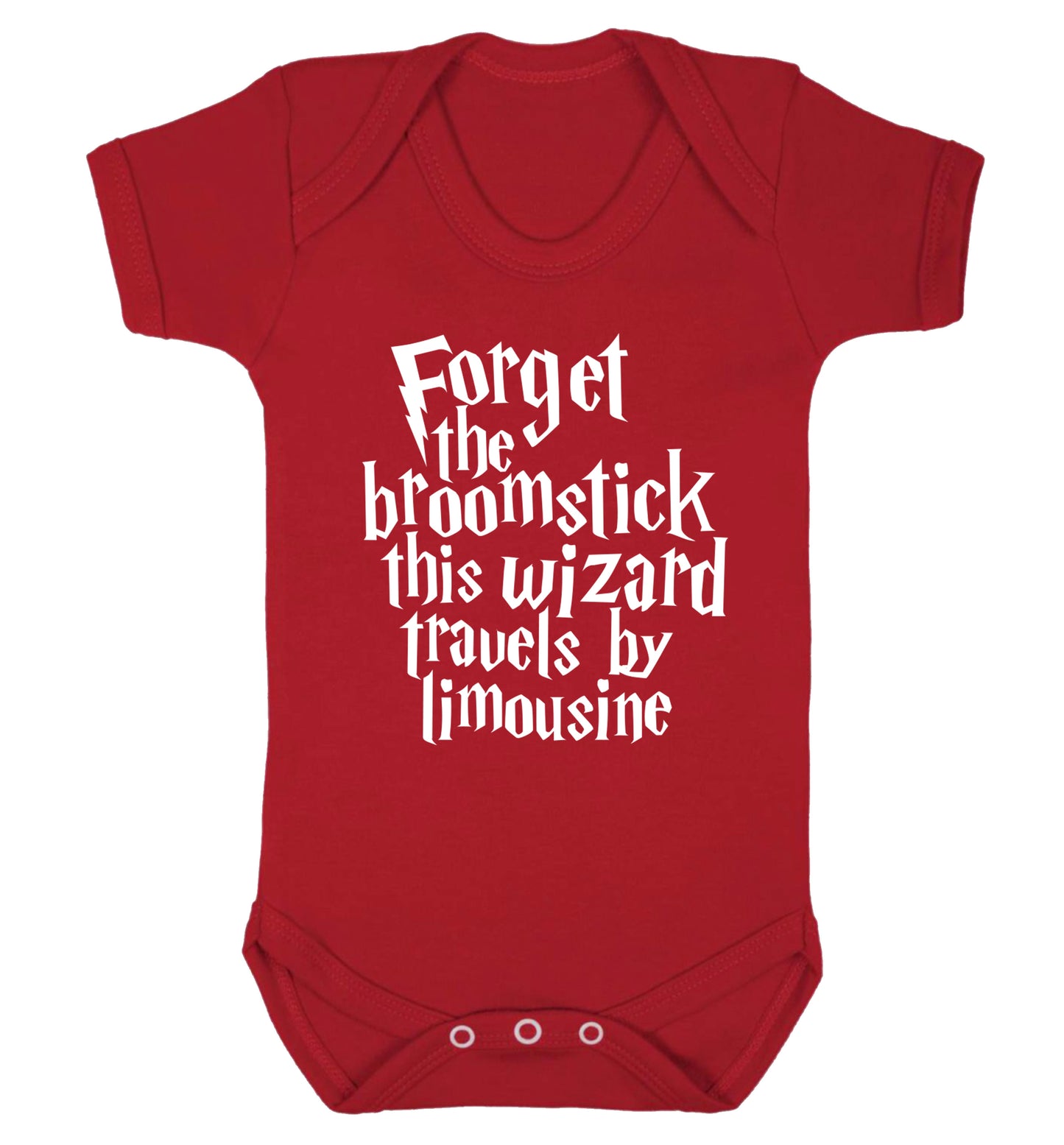 Forget the broomstick this wizard travels by limousine Baby Vest red 18-24 months