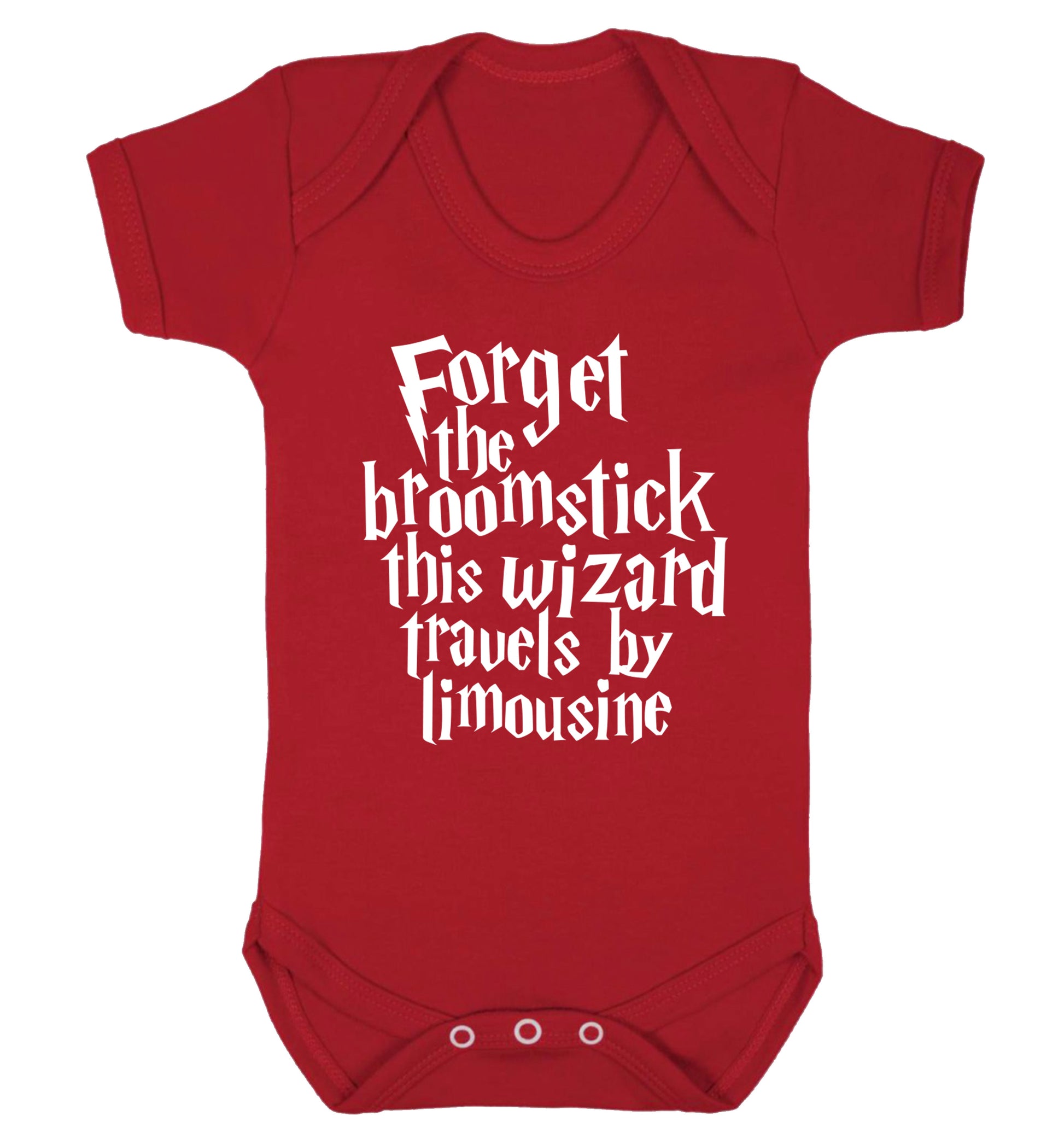 Forget the broomstick this wizard travels by limousine Baby Vest red 18-24 months