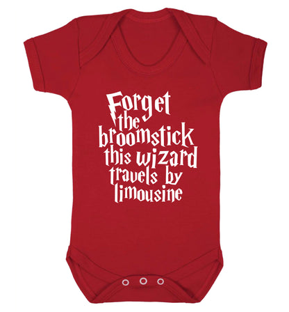 Forget the broomstick this wizard travels by limousine Baby Vest red 18-24 months